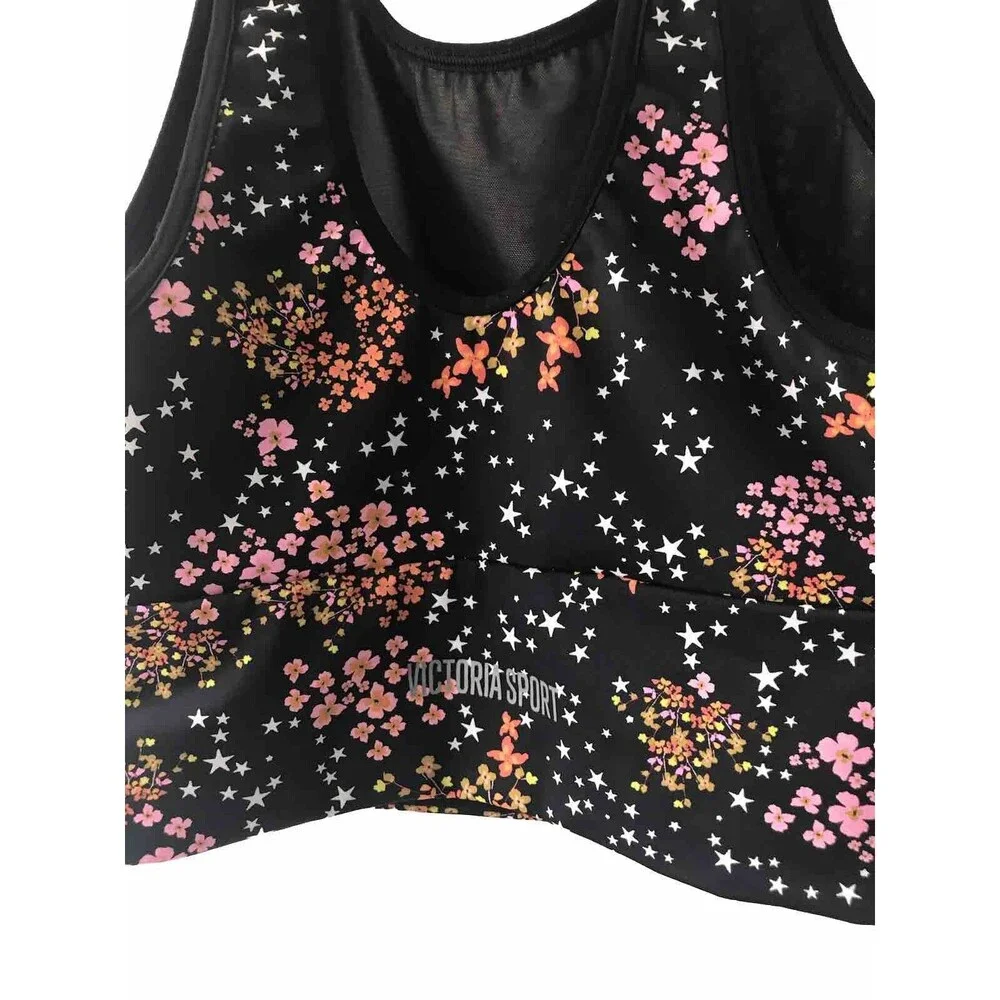 Victoria Sport Black Floral Tan/k Bra Size XS/XP